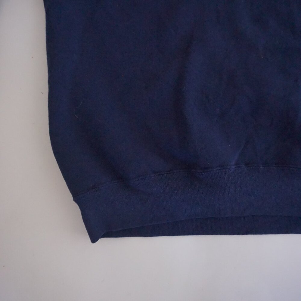 Vintage Jerzees Navy Geometric Star Quilt Embroidered Cotton Crew Sweatshirt XL - Picture 5 of 9